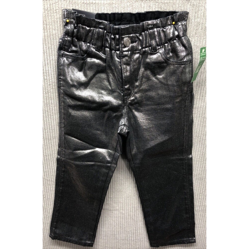 Gap Just Like Mom Jeans Size 4 Years Metallic Silver Elastic Waist